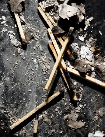 the texture of the paper ash and matchesの写真素材