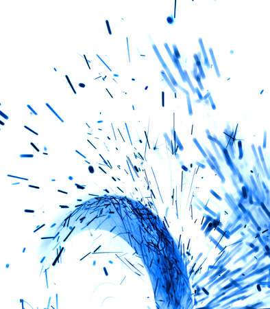 inversion or reverse black background defocused round sparks on a white backgroundの写真素材