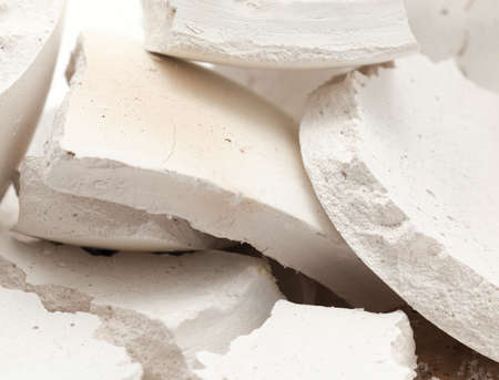 broken pieces of plasterの写真素材
