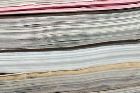 side view of old book, macro