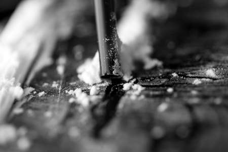 Addicts sniff the heroineの写真素材