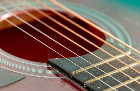Detail of a used vintage guitar