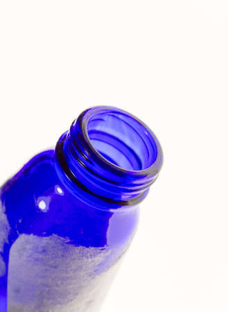 blue glass bottle neck. closeの写真素材