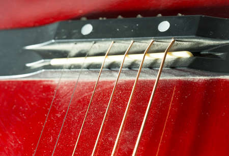 Detail of a used vintage guitarの写真素材