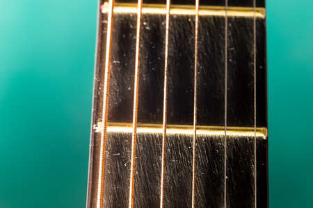 Detail of a used vintage guitarの写真素材