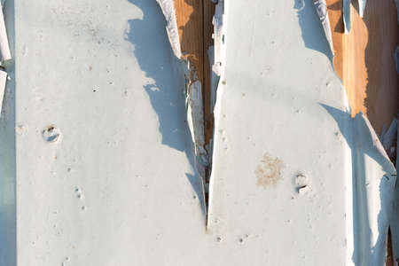 Old paint on a wooden doorの写真素材