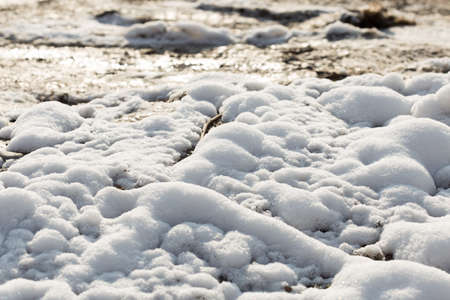 snow on the ground in natureの写真素材