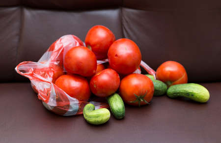 tomato and cucumberの写真素材