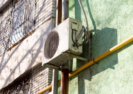 air conditioning outside the houseの写真素材