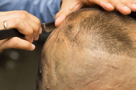 male barbershop haircutの写真素材