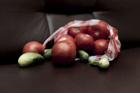 tomato and cucumberの写真素材