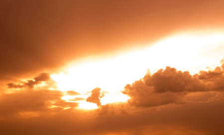 Sunset between the cloudsの写真素材