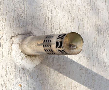 exhaust pipe gas boiler on the wallの写真素材