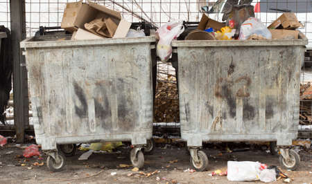 garbage tank in the yardのeditorial素材