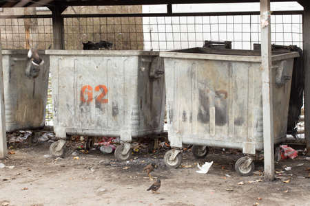 garbage tank in the yardのeditorial素材