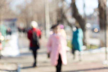 blur pictures, city sidewalkの写真素材