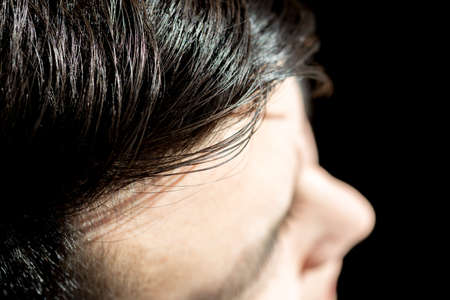 Hair close-up view from aboveの写真素材