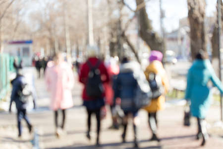 blur pictures, city sidewalkの写真素材