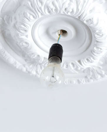 The old generation of light bulbs on the ceilingの写真素材