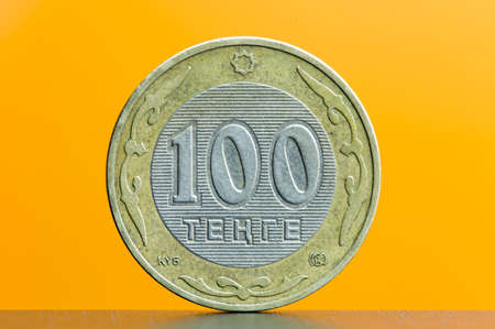 Kazakhstan coin with the image of the Kazakh national symbolsの写真素材