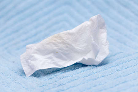 wet napkin in bed, macroの写真素材