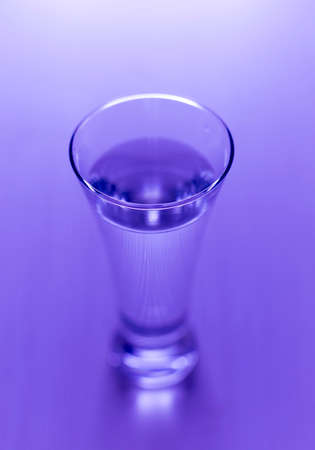 a glass for water on a table
