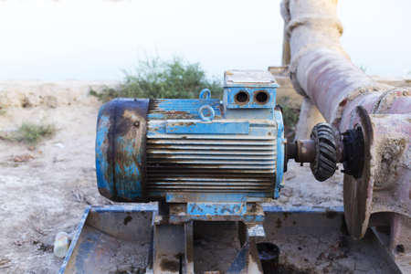 water pump on a riverの写真素材