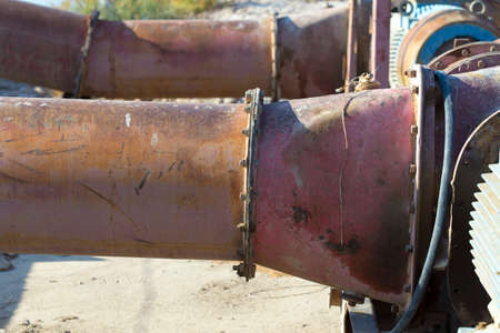 water pump on a riverの写真素材