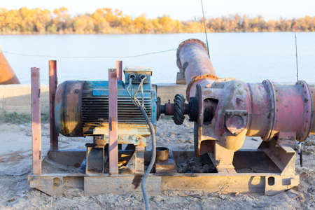 pump on the river for pumping waterの写真素材