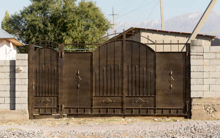 Old iron gates in the village