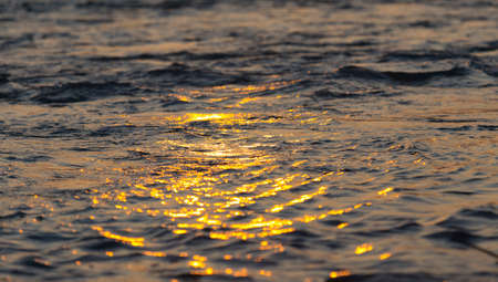 the stream of water at sunset time
