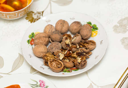 walnut on the plate