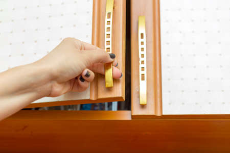 the woman opened the closetの写真素材