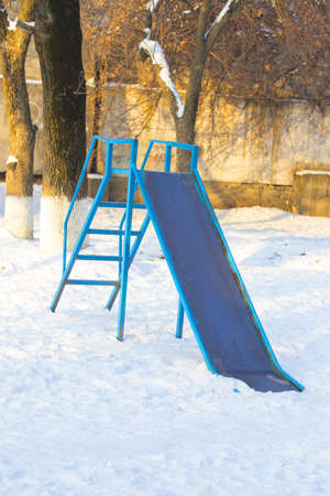 winter, playground in the yard