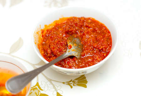 salad of tomatoes and bell peppersの写真素材