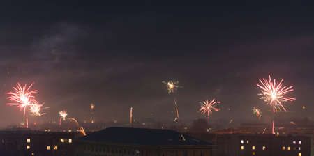 New Year with fireworksの写真素材