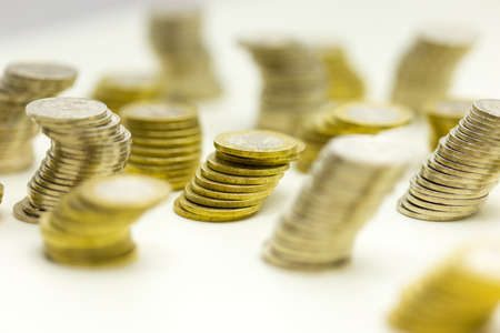 Tenge - national coins of Kazakhstan, gold coinsの写真素材