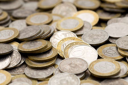 Tenge - national coins of Kazakhstan, gold coinsの写真素材