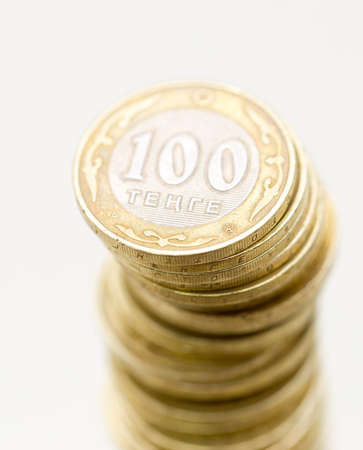 Tenge - national coins of Kazakhstan, gold coinsの写真素材