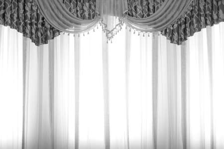 luxurious curtain background in the houseの写真素材