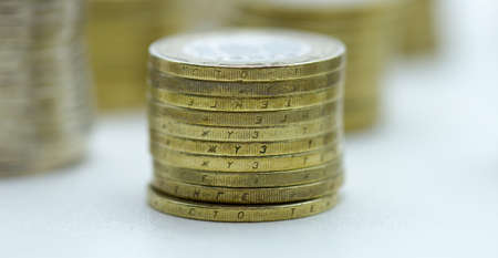 Tenge - national coins of Kazakhstan, gold coinsの写真素材