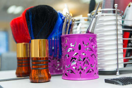 devices for masters in a hair salon in the salonの写真素材