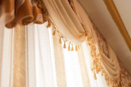 luxurious curtain background in the houseの写真素材