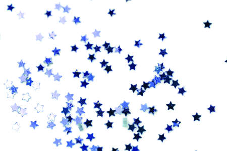 a lot of Christmas stars on a white backgroundの写真素材