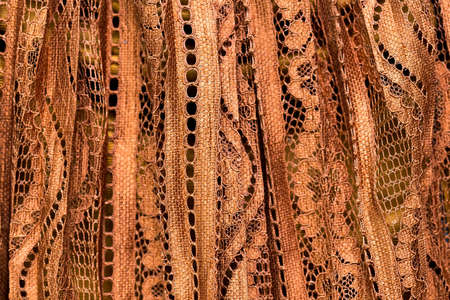brown curtain texture, macroの写真素材