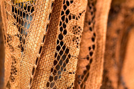 brown curtain texture, macroの写真素材
