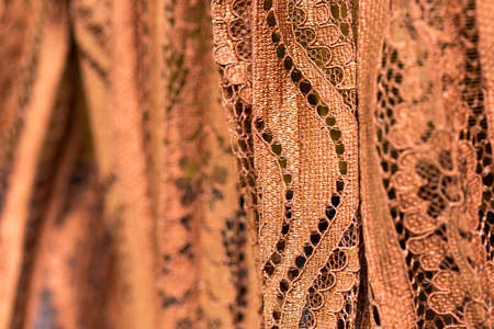 brown curtain texture, macroの写真素材