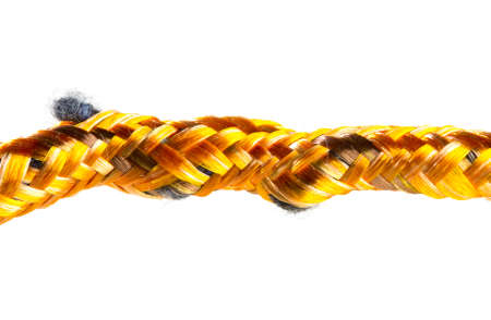 yellow rope on white, macro