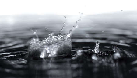 crown formed by a water spray on a black backgroundの写真素材