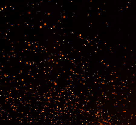 Flame of fire with sparks on a black background